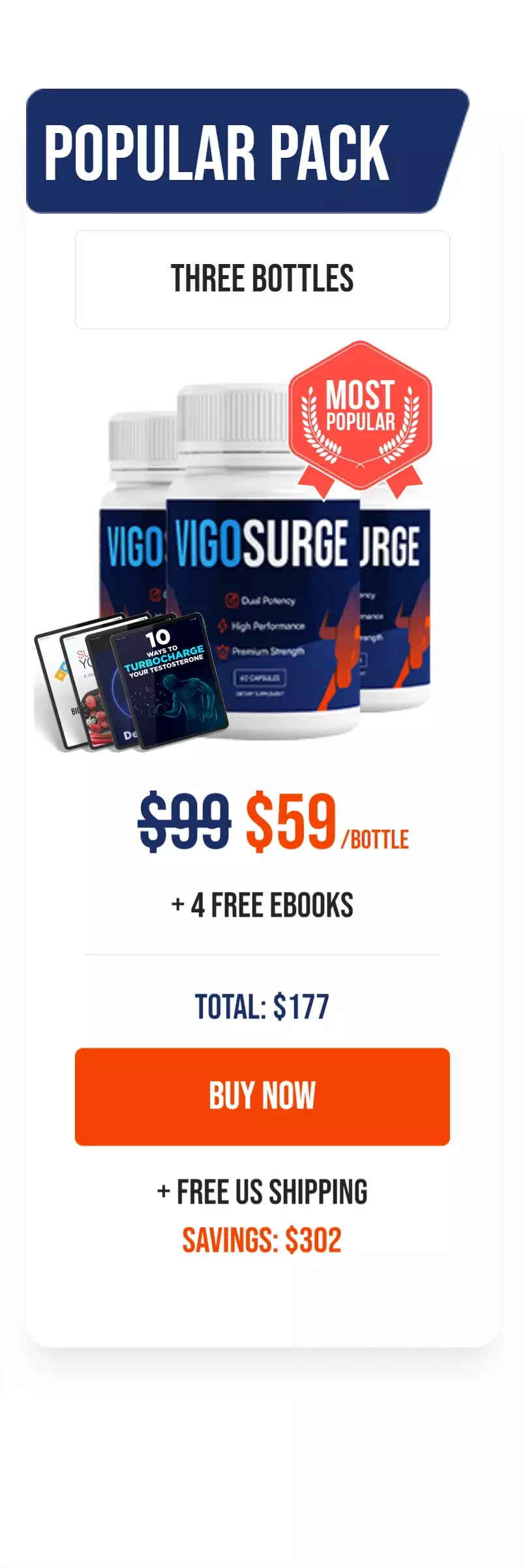 VigoSurge™ 3 bottles pricing